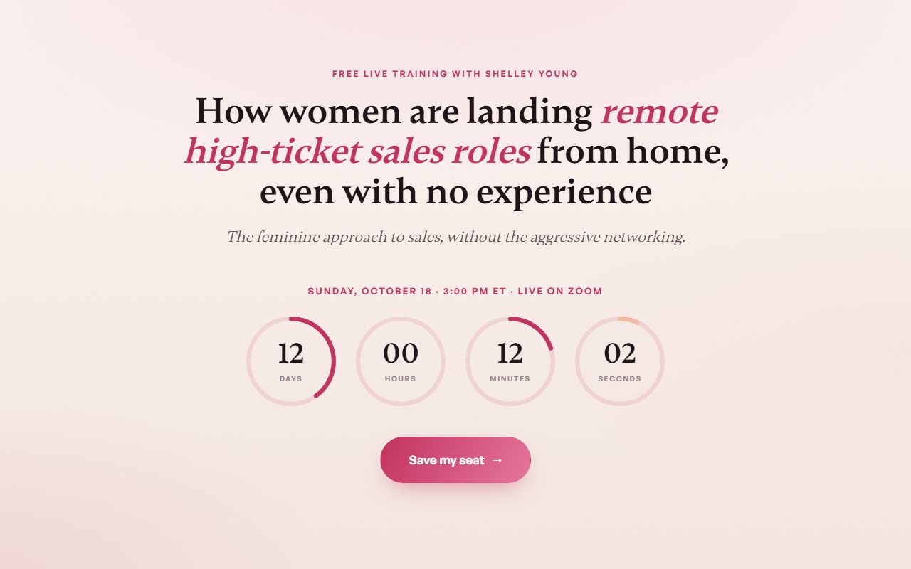Registration page preview